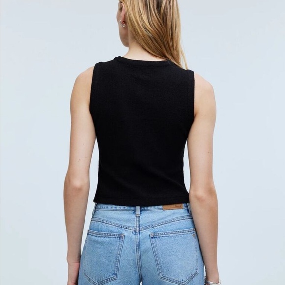 Madewell Knit Terry Vest Split Crew Neck - Picture 4 of 9